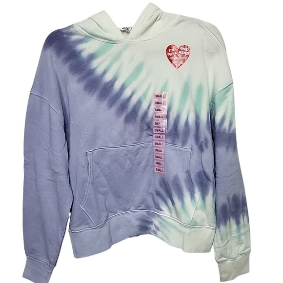 Wild Fox Small Purple Tie Dye Hoodie Sweatshirt Pullover Drawstring NWT $126 - Picture 1 of 6